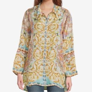 NWT Johnny Was 100% Silk Indy Scroll Tunic M